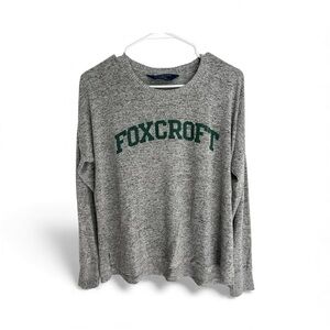 Foxcroft Heather Gray Pullover with Green Lettering